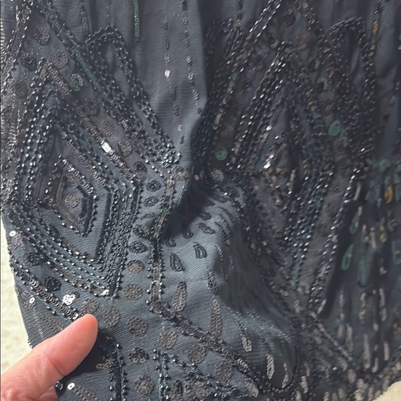 Black Sequin Short Sleeve Top - Picture 5 of 6